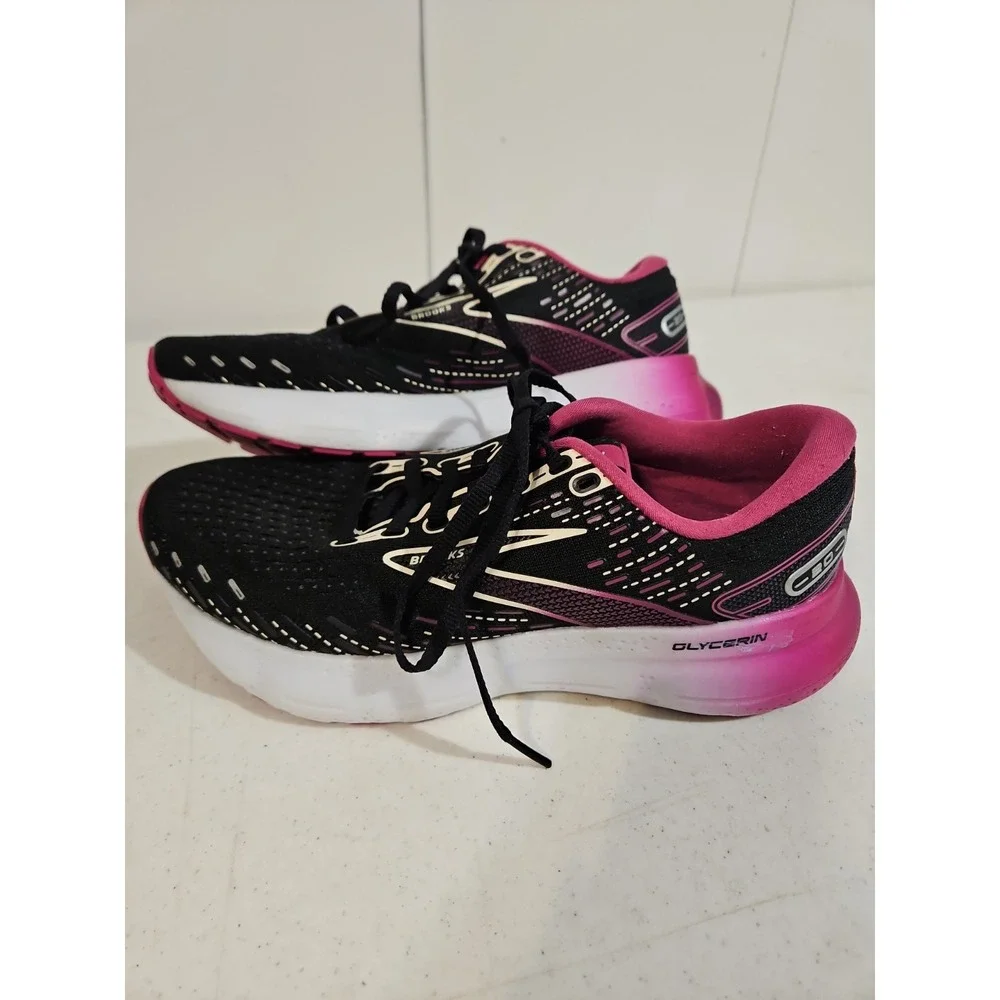 Brooks Glycerin Womens Size 8 M Sneakers Ghost 20 Black/Fuchsia Excellent (S228